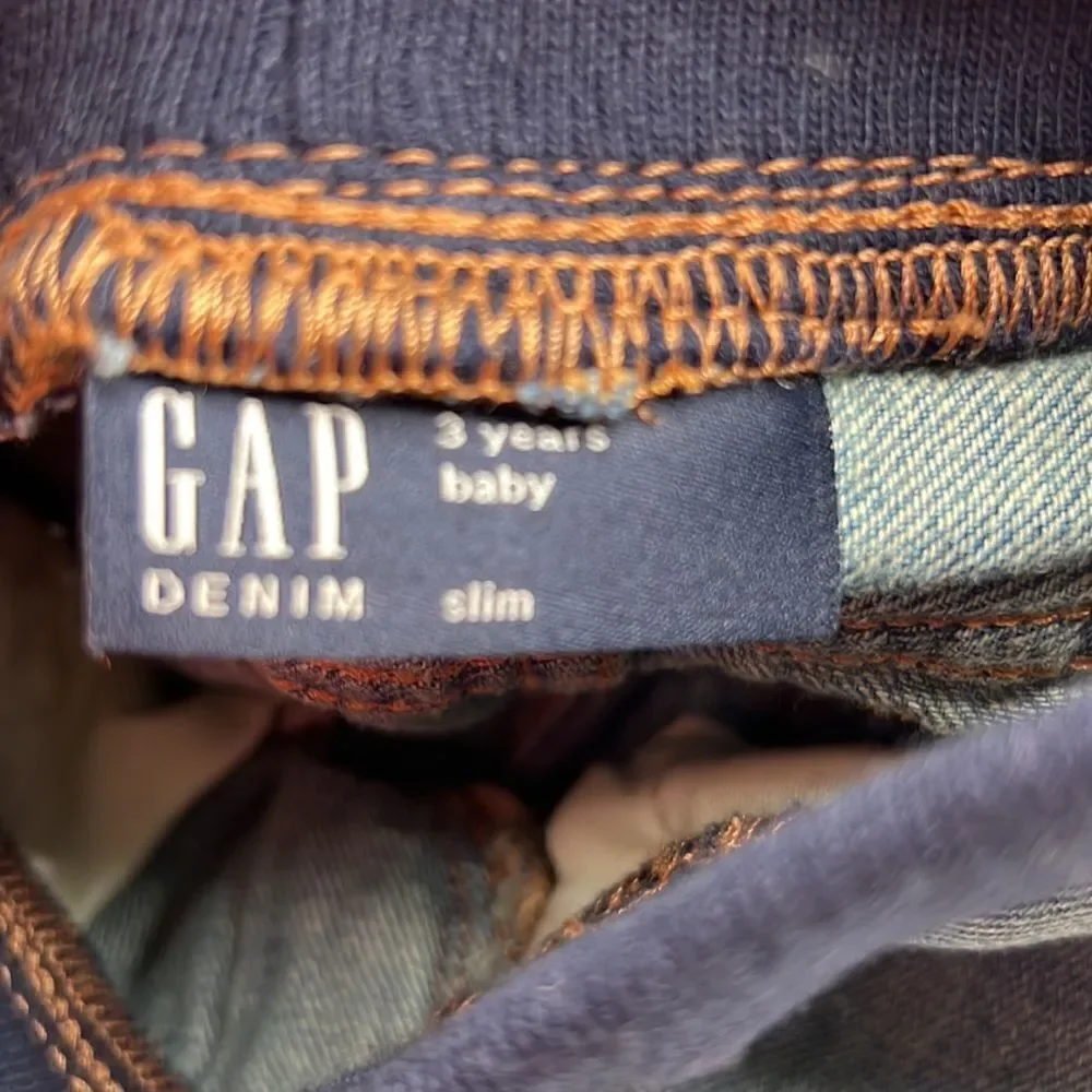 Baby Gap pull-on blue jeans drawstring waist size 3 years NWT